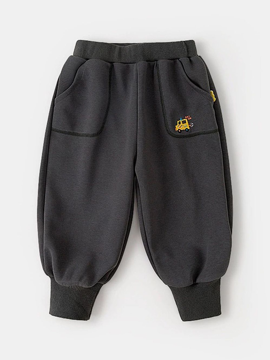 

LULU & SKY Unisex Kids Tapered Fit High-Rise Joggers Trousers, Grey