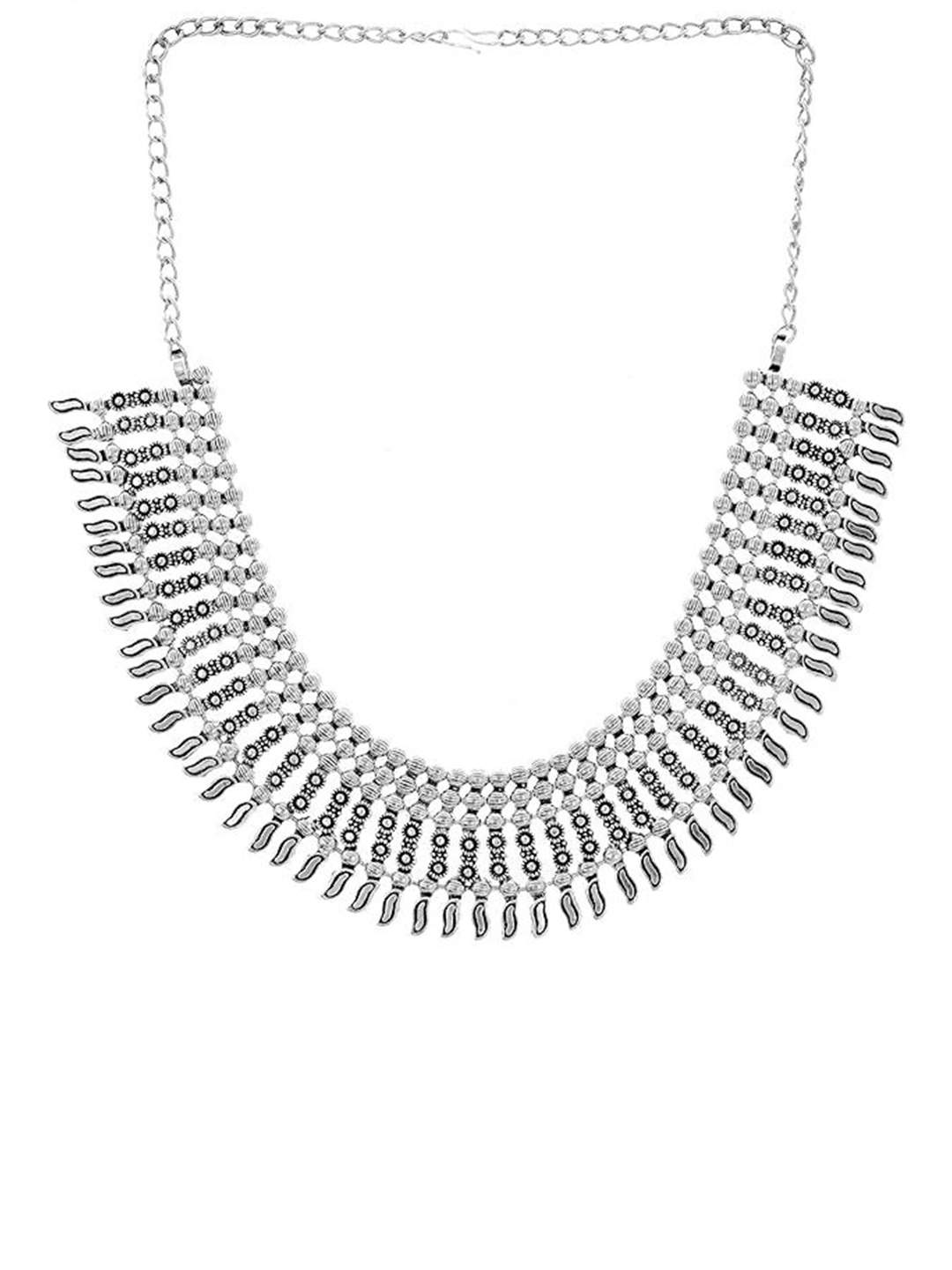 

Kezlin German Silver-Plated Statement Oxidized Necklace