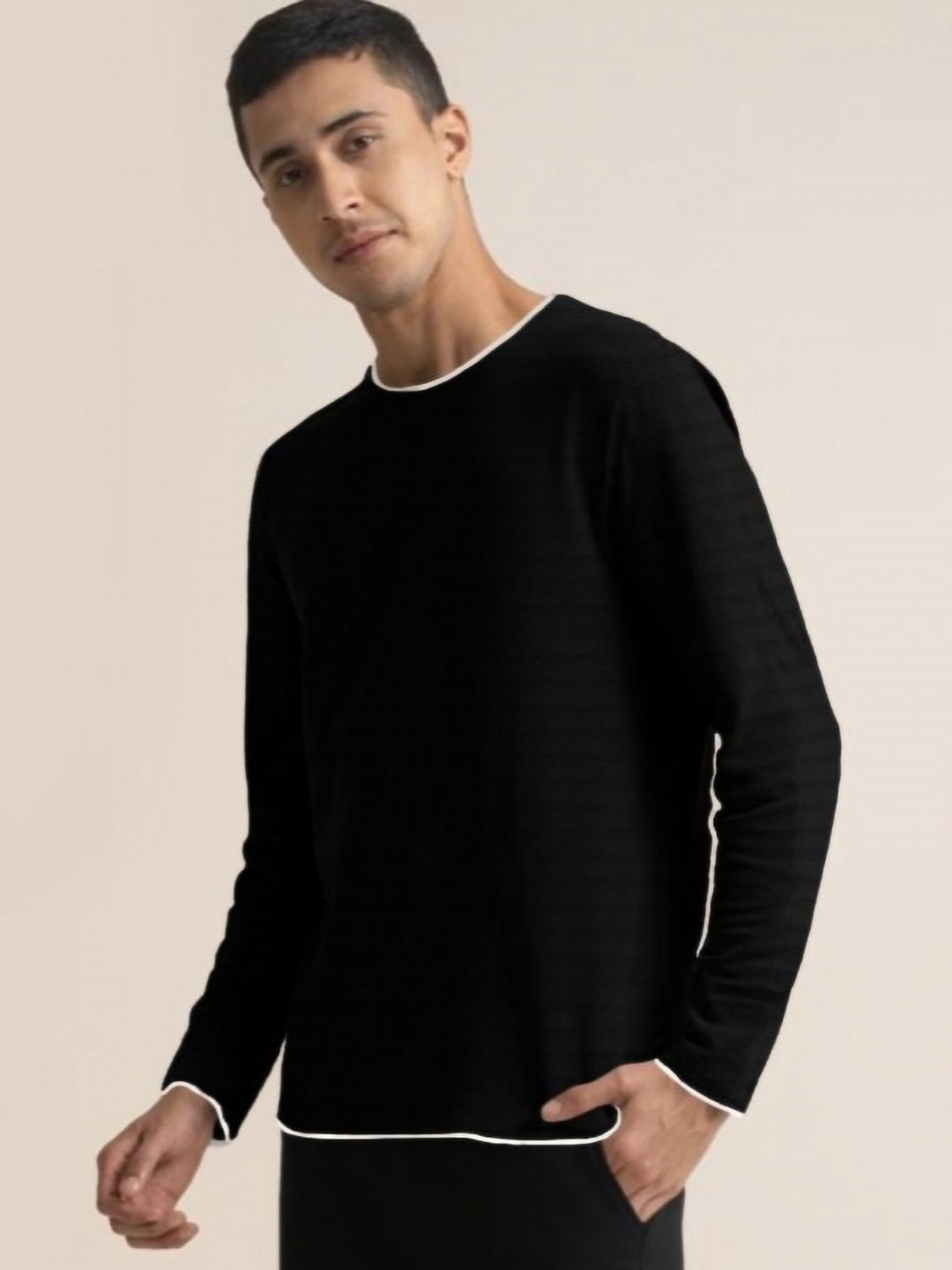 

The Dry State Men Solid Round Neck Cotton T-shirt, Black