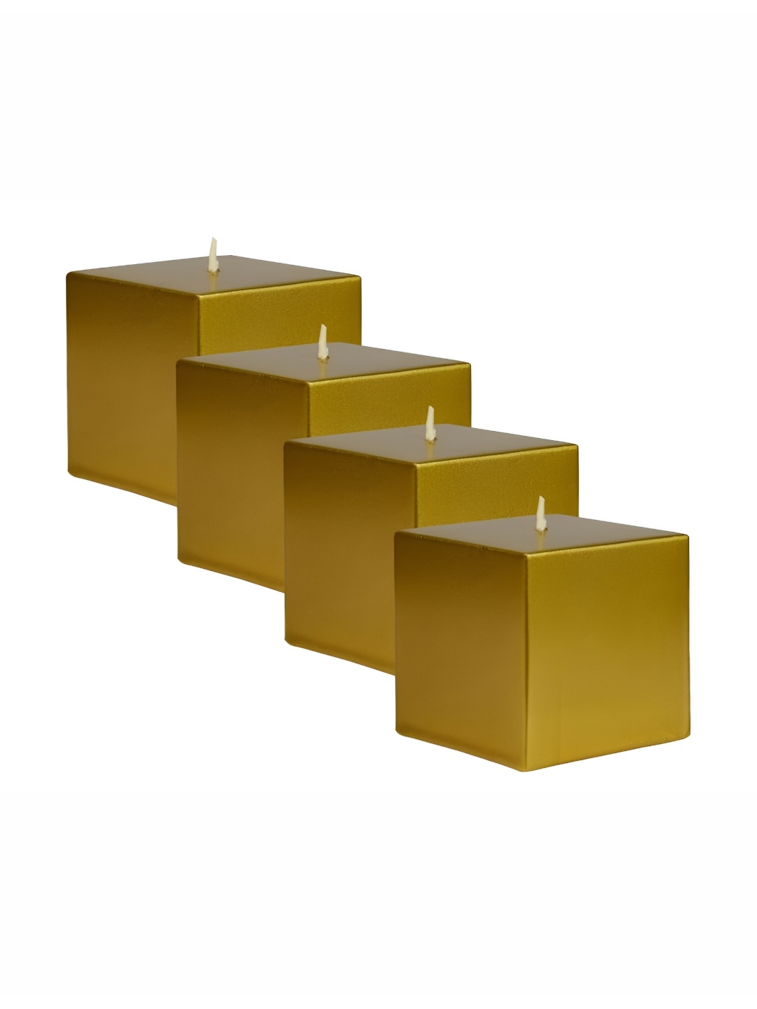 

atorakushon Gold 4 Pieces Scented Squre Cube Pillar Candle