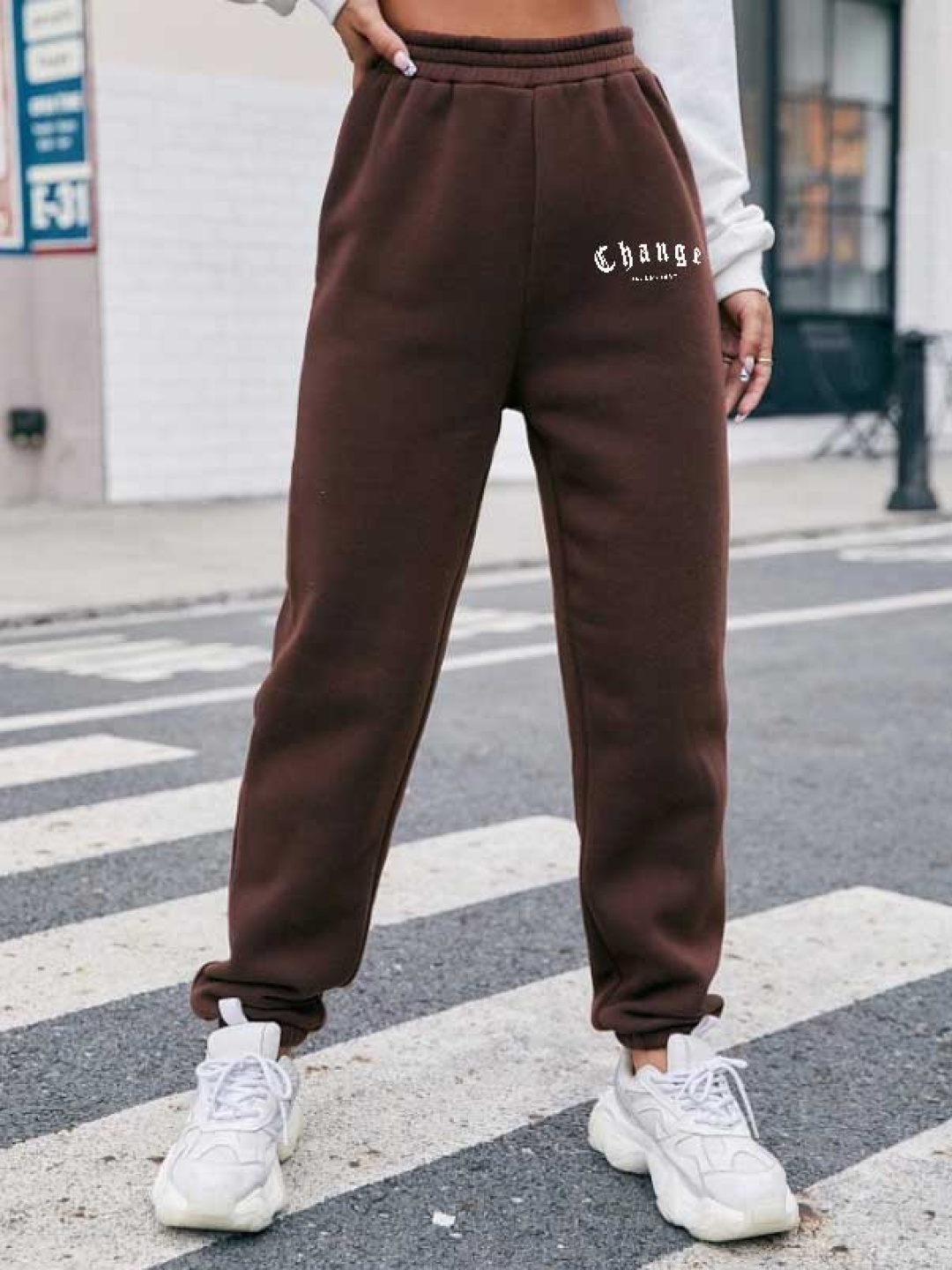 

TABADTOD Women Printed Relaxed Loose Fit Joggers Trousers, Brown