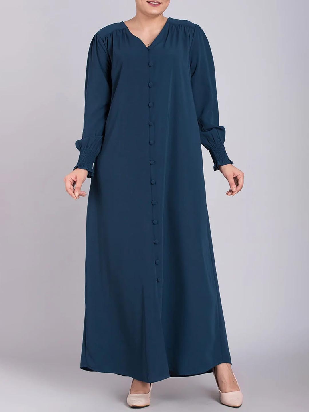 

Only Modest Elastic Cuff Simple Abaya, Teal