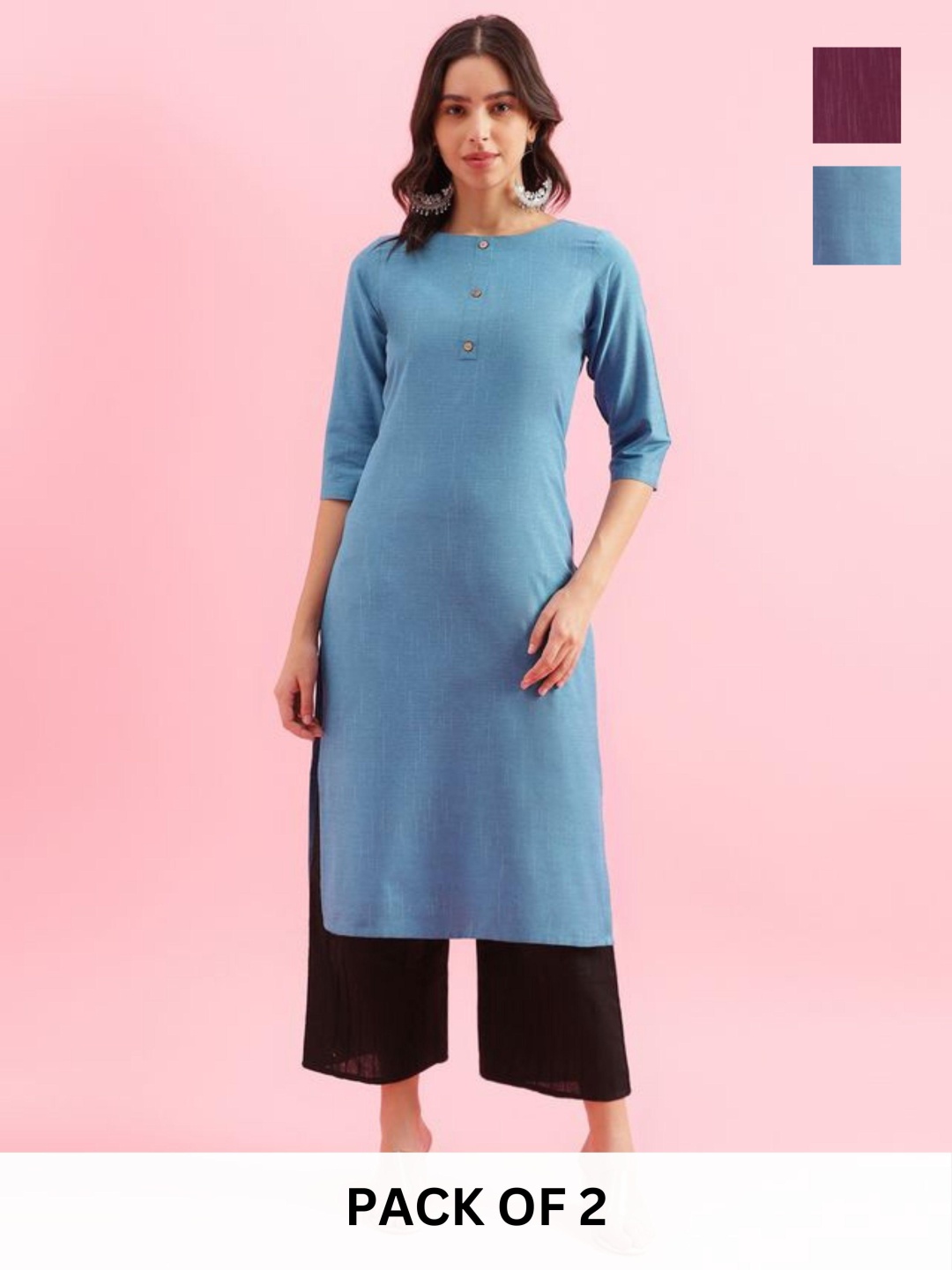 

KALINI Women Colourblocked Kurta, Blue