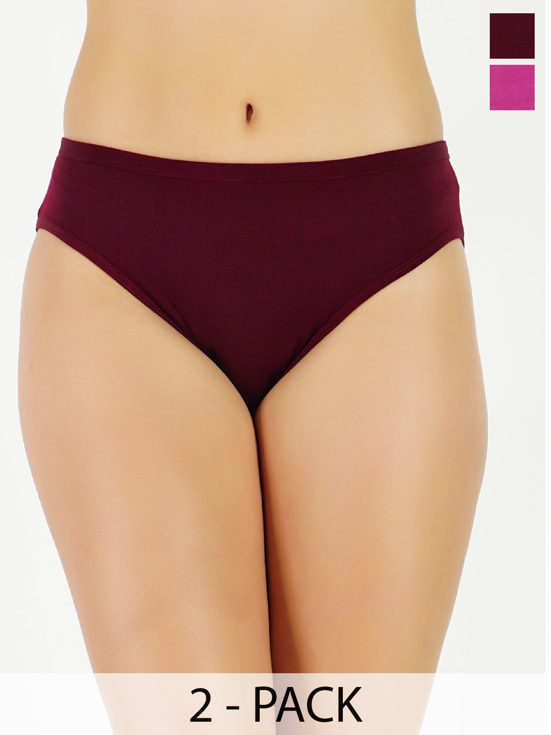 

GOTO Pack Of 2 Hipster Briefs, Pink