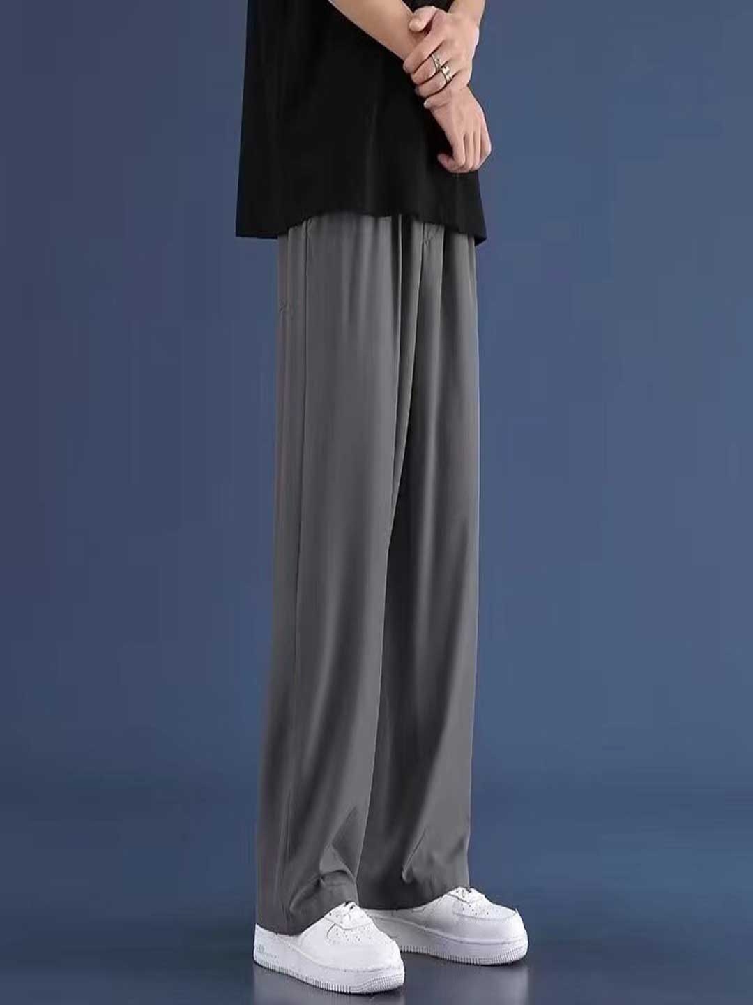

StyleCast Men High-Rise Regular Trousers, Grey