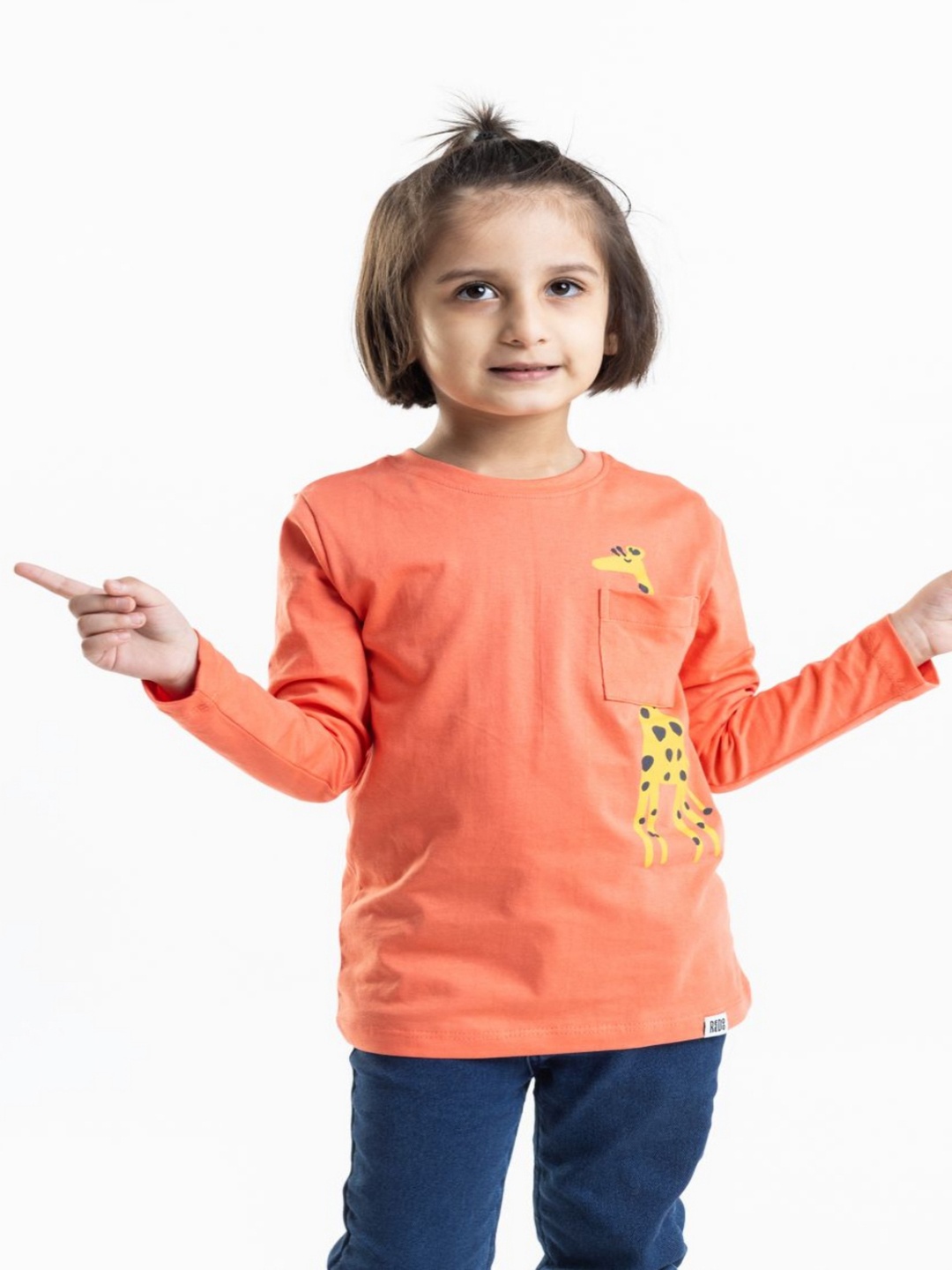 

Reedoo Unisex Kids Bio Finish Graphic Printed Round Neck Cotton T-shirt, Orange