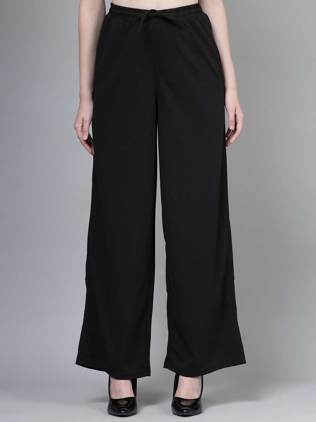 

PAUSE SPORT Women Original Loose Fit Wrinkle Free Trousers, Black