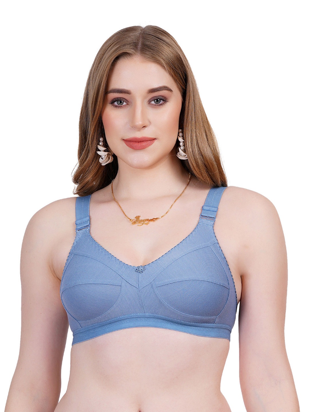 

Liigne Pure Cotton Full Coverage T-shirt Bra, Blue