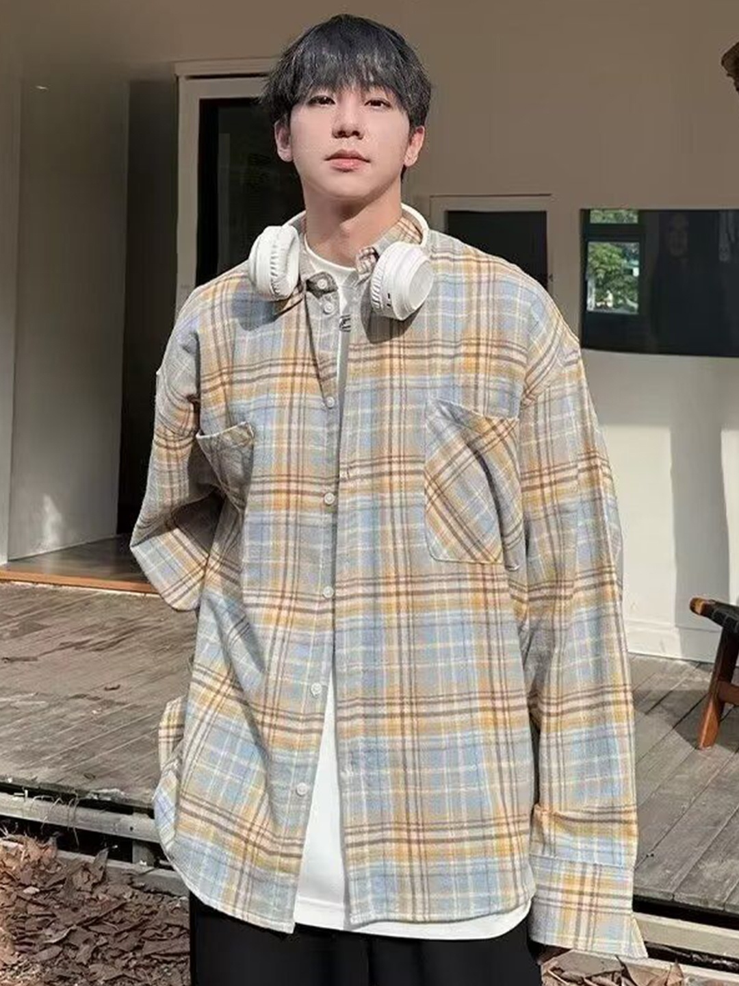 

StyleCast Men Tartan Checks Opaque Checked Casual Shirt, Blue