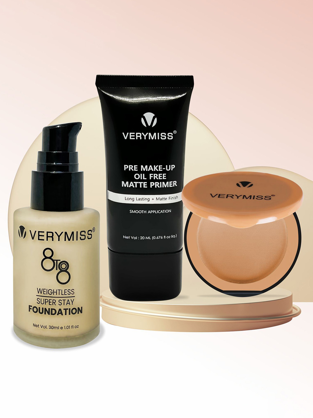 

Verymiss Best Selling Makeup Combo 5 - Foundation + Compact + Primer, Multi