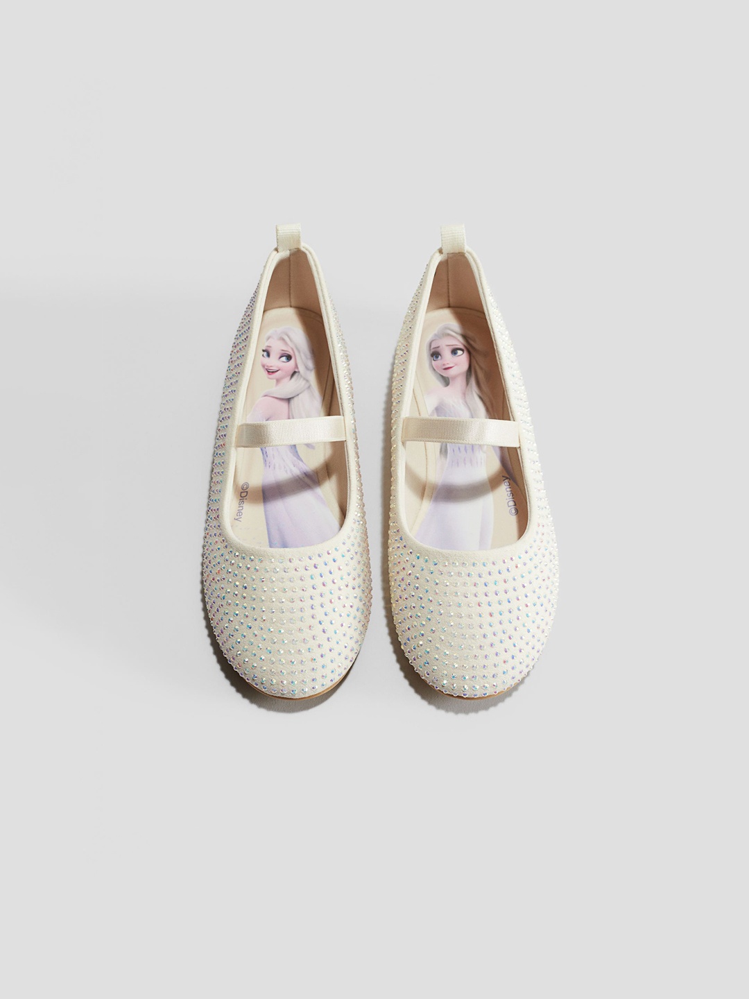 

H&M Glittery Ballet Pumps, Beige