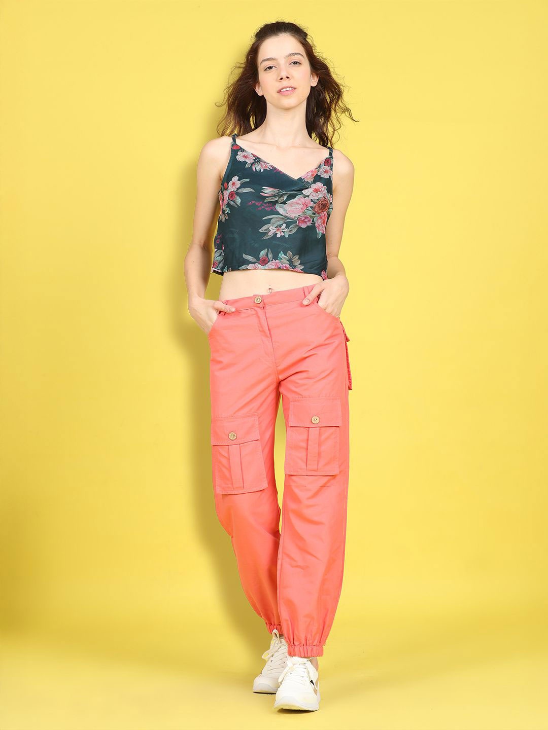 

Cutiekins Printed Crop Top With Joggers Co-Ords, Sea green