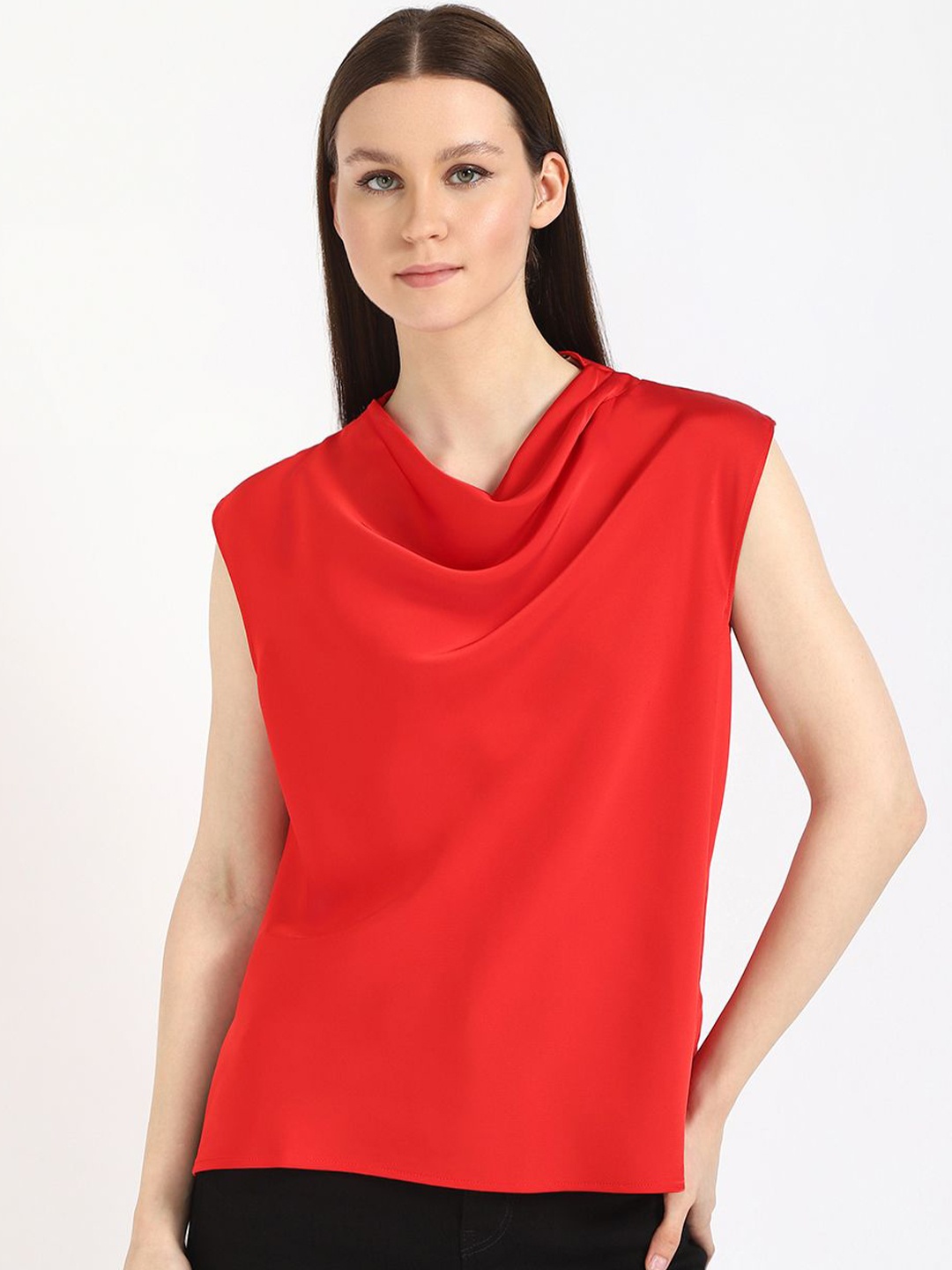 

Calvin Klein Jeans Cowl Neck Top, Red