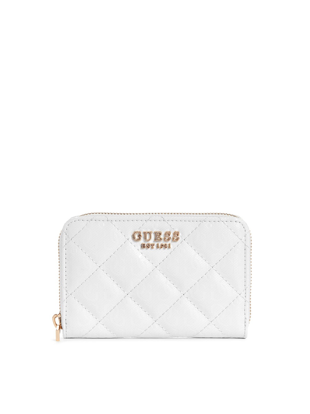 

GUESS Women Textured PU Two Fold Wallet, White