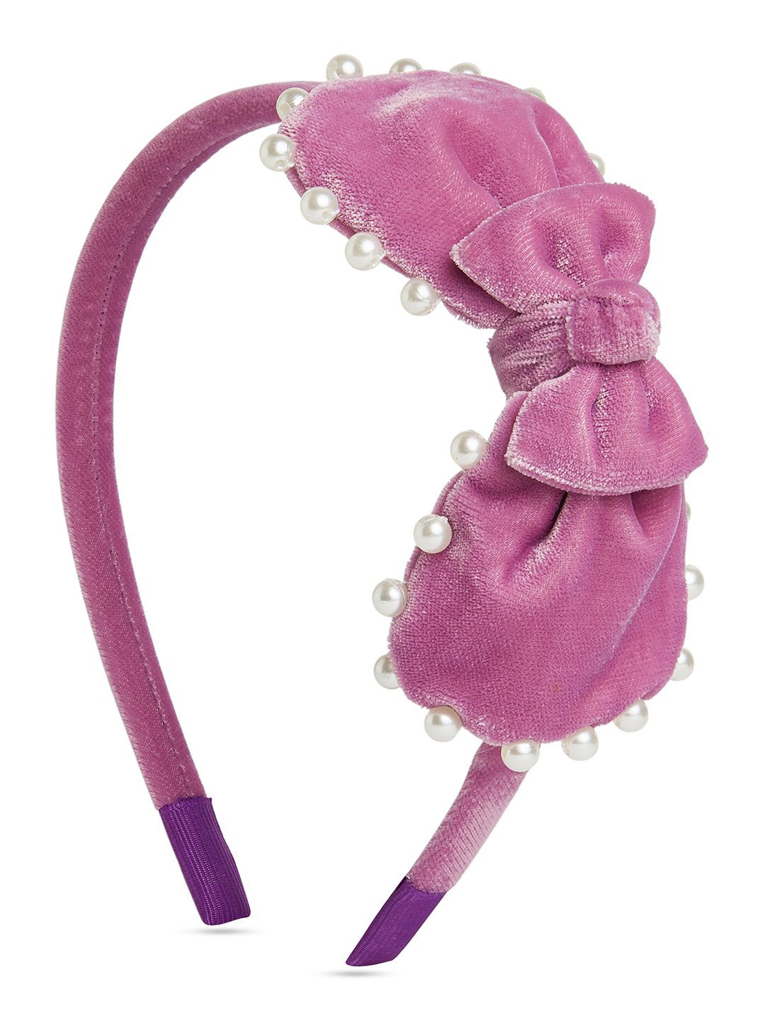 

RIBBON CANDY Girls Velvet Hairband, Pink