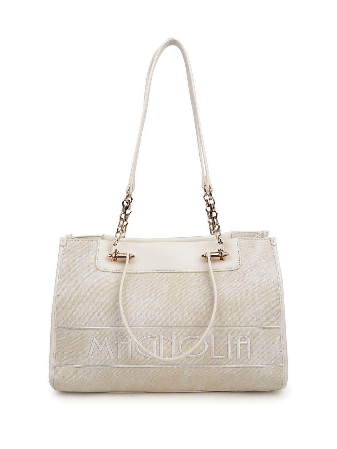 

MAGNOLIA Printed PU Shopper Shoulder Bag, Beige