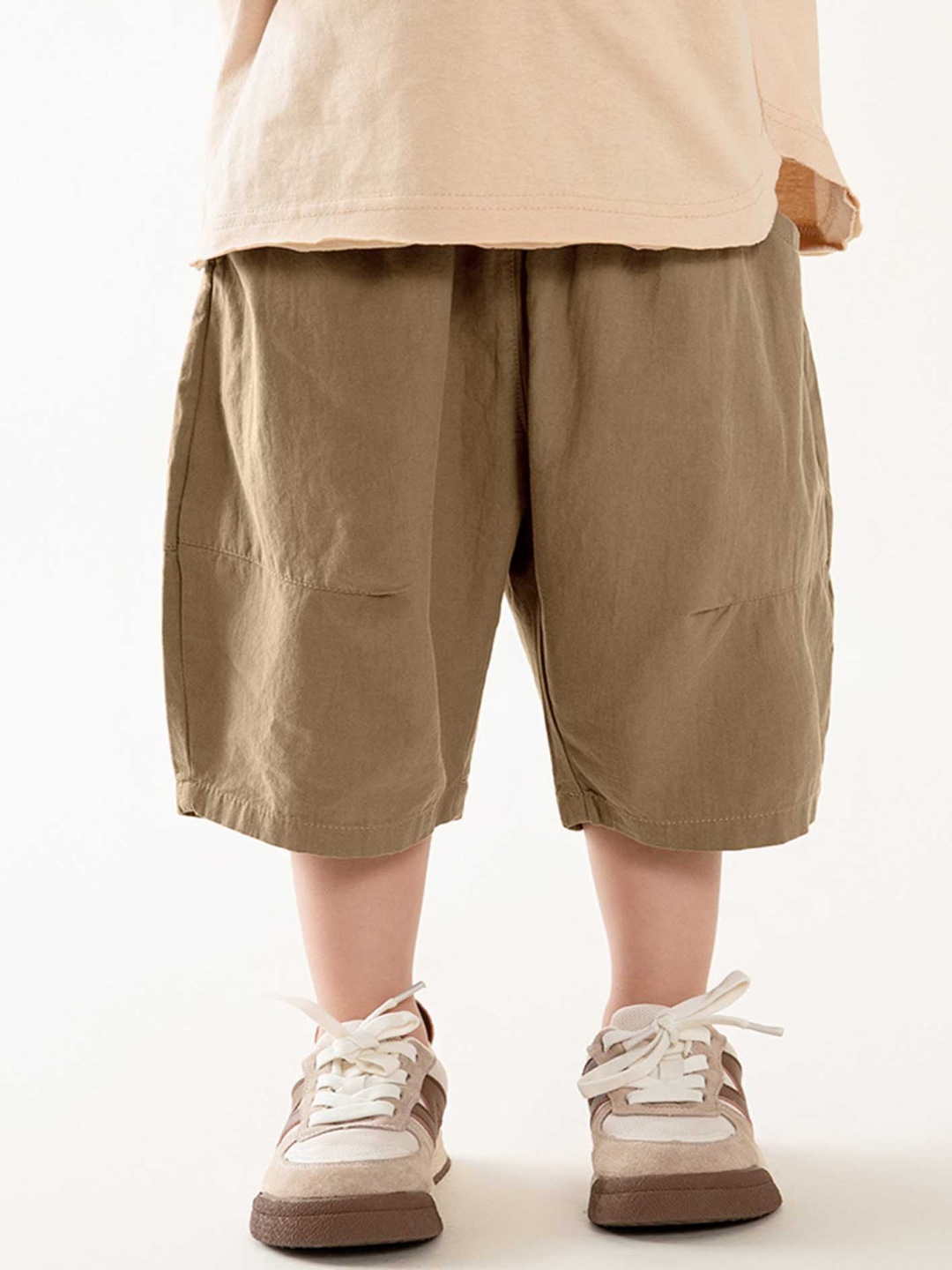

LULU & SKY Boys Loose Fit Culottes Trousers, Khaki