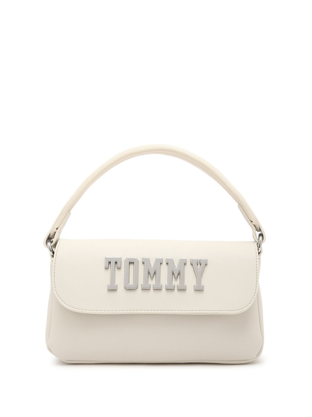 

Tommy Hilfiger Colourblocked PU Bowling Sling Bag, Beige