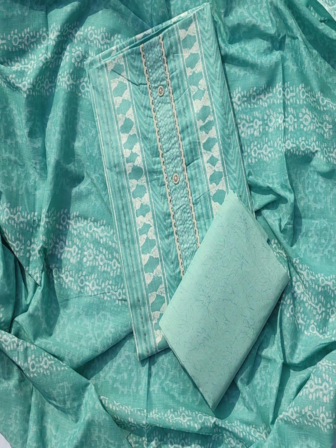 

GC 80 BY GAURI COLLECTION Printed Pure Cotton Unstitched Dress Material, Blue