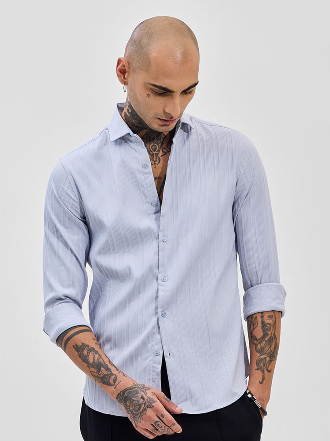 

Snitch Men Slim Fit Opaque Formal Shirt, Blue