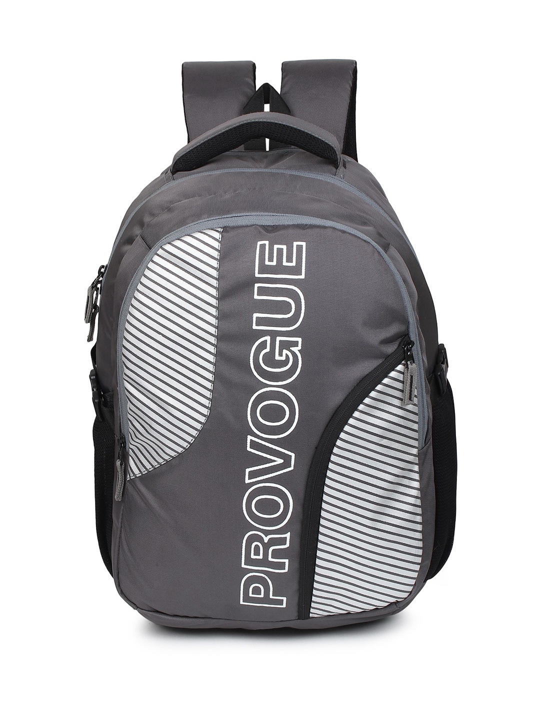 

Provogue Unisex Brand Logo Printed Backpack with Compression Straps, Grey