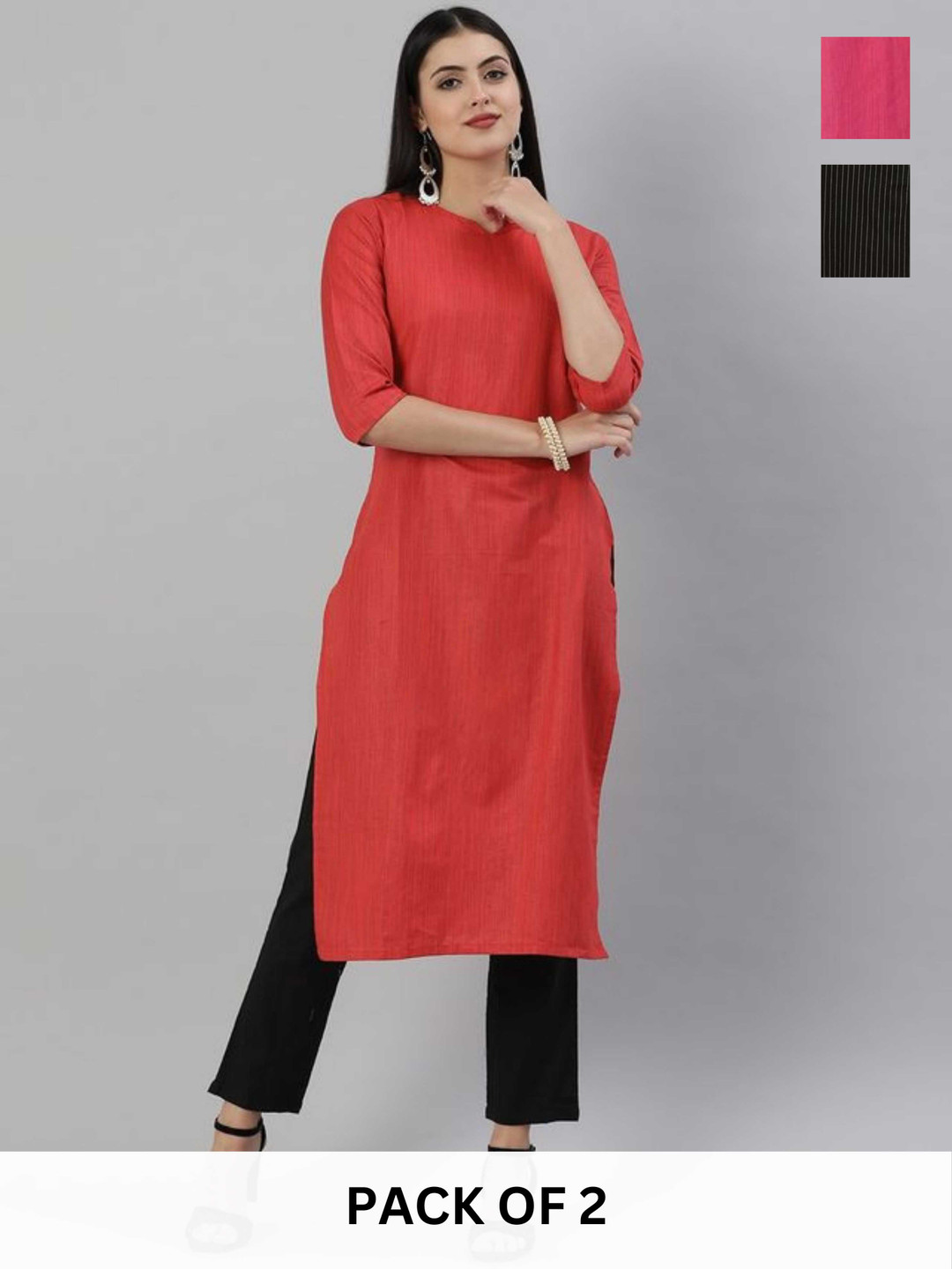 

KALINI Women Kurta, Black
