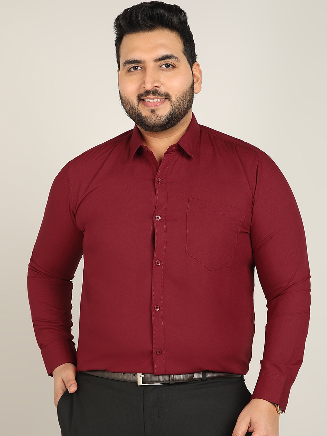 

ADWYN PETER Men Classic Opaque Formal Shirt, Maroon