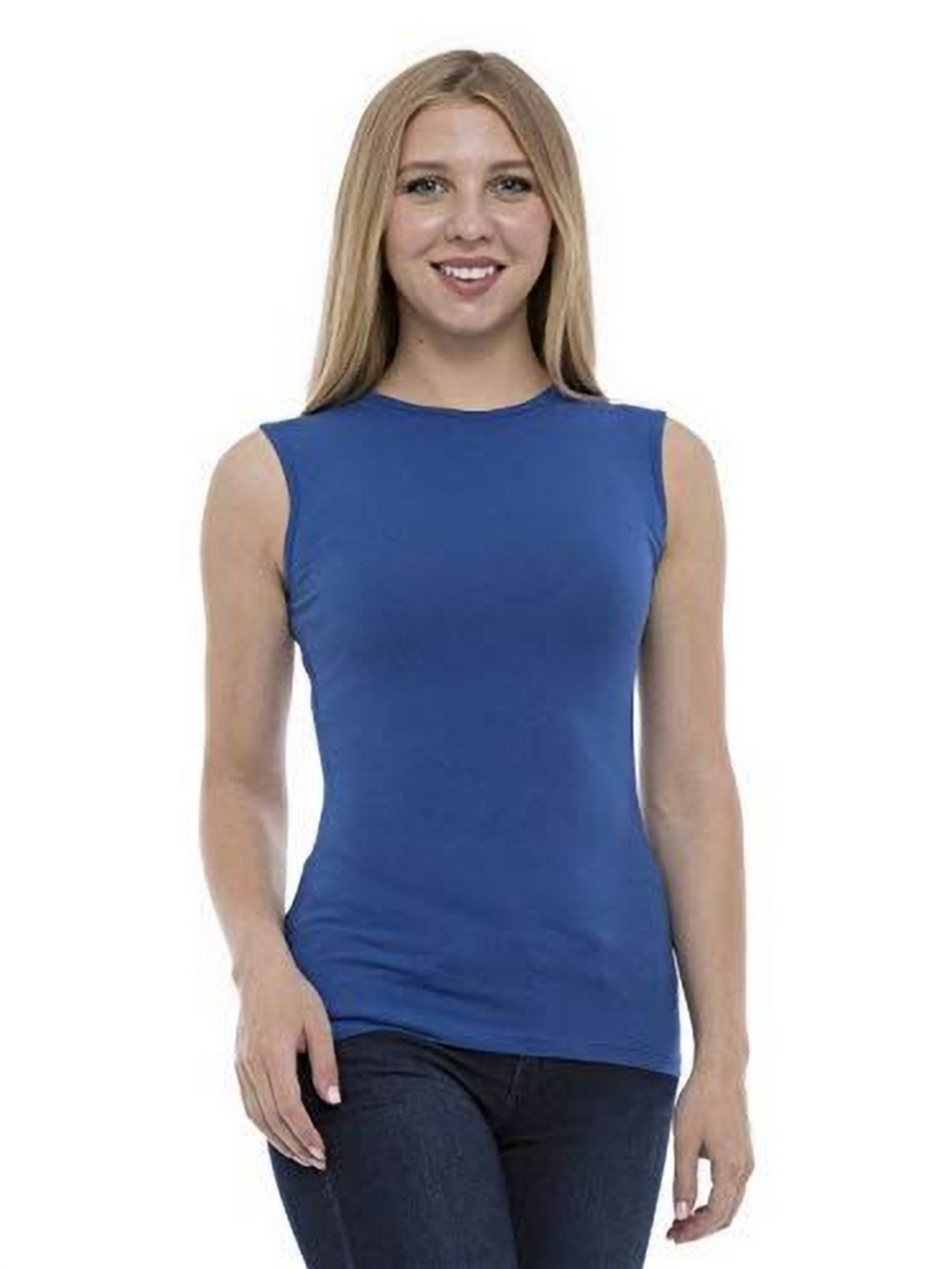 

NOTWILD Women Solid Round Neck Cotton T-shirt, Blue