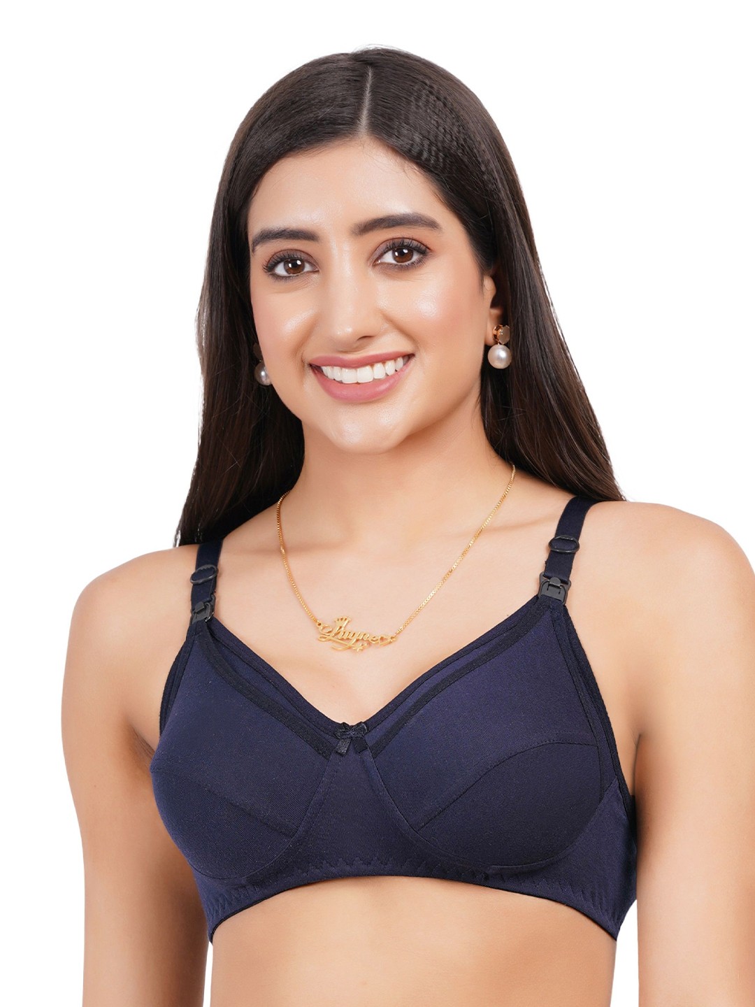 

Liigne Full Coverage Underwired Maternity Bra, Navy blue