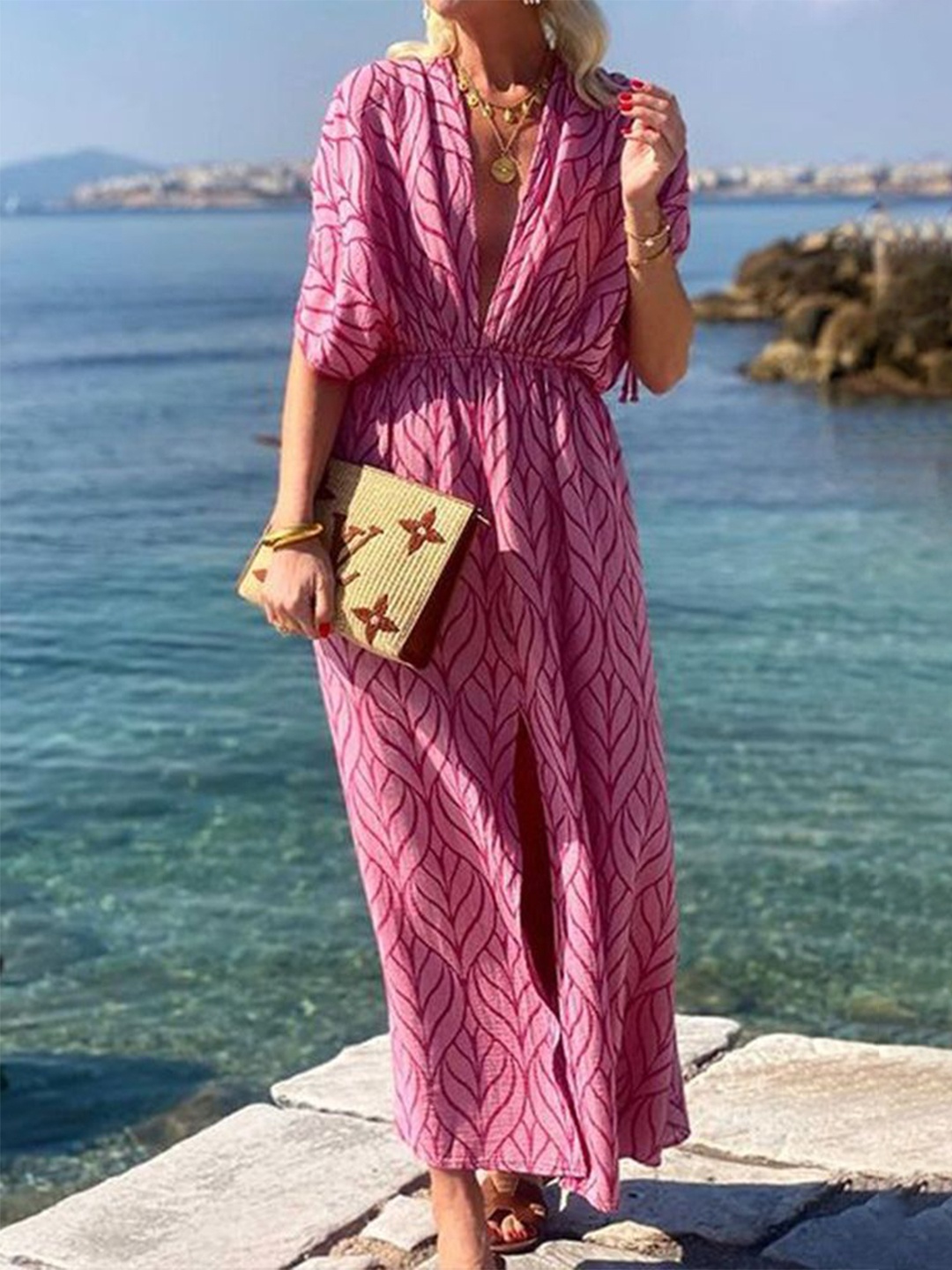 

LULU & SKY Printed Maxi Dress, Pink
