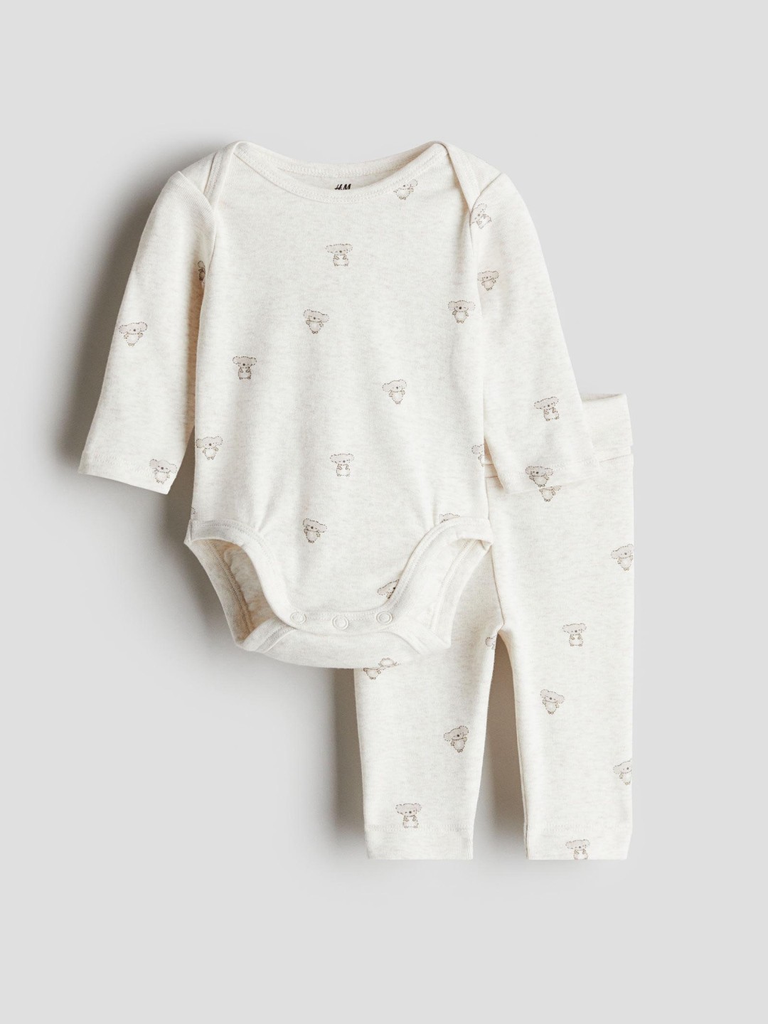 

H&M 2-Piece Cotton Jersey Set, Beige