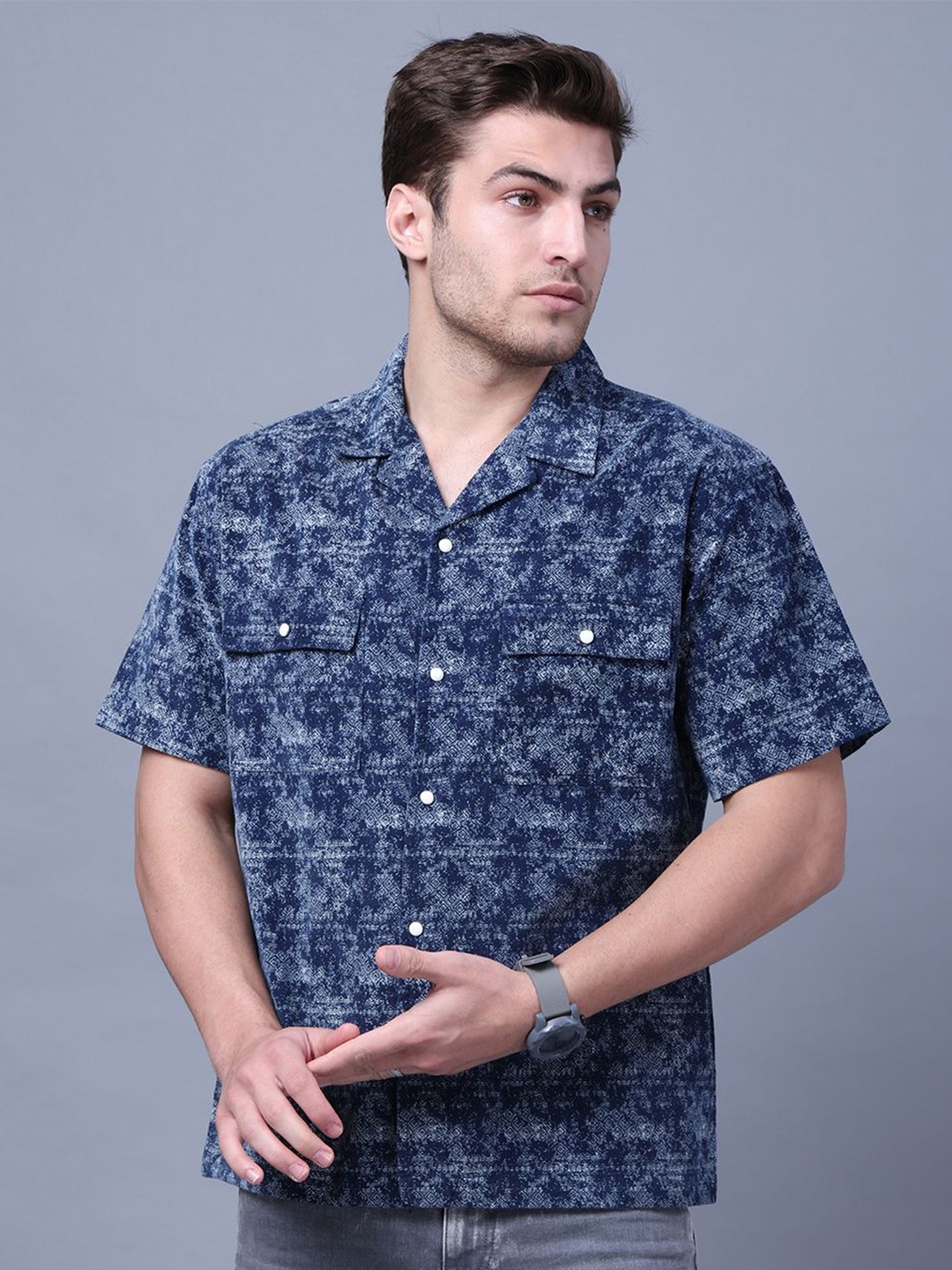 

NEON CHILLIE Men Comfort Shirt, Blue