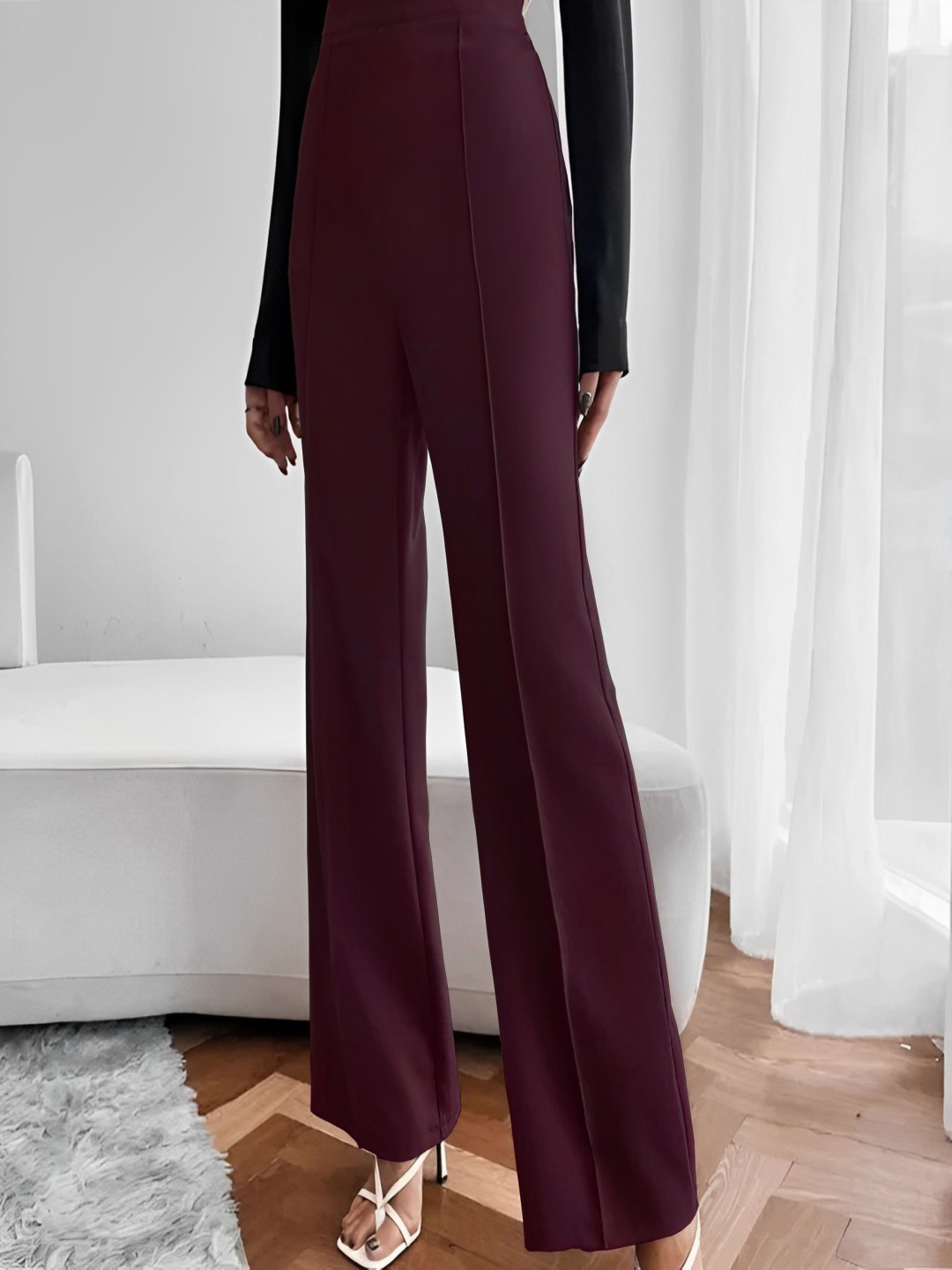 

kintu parantu Women Regular Fit Trousers, Purple