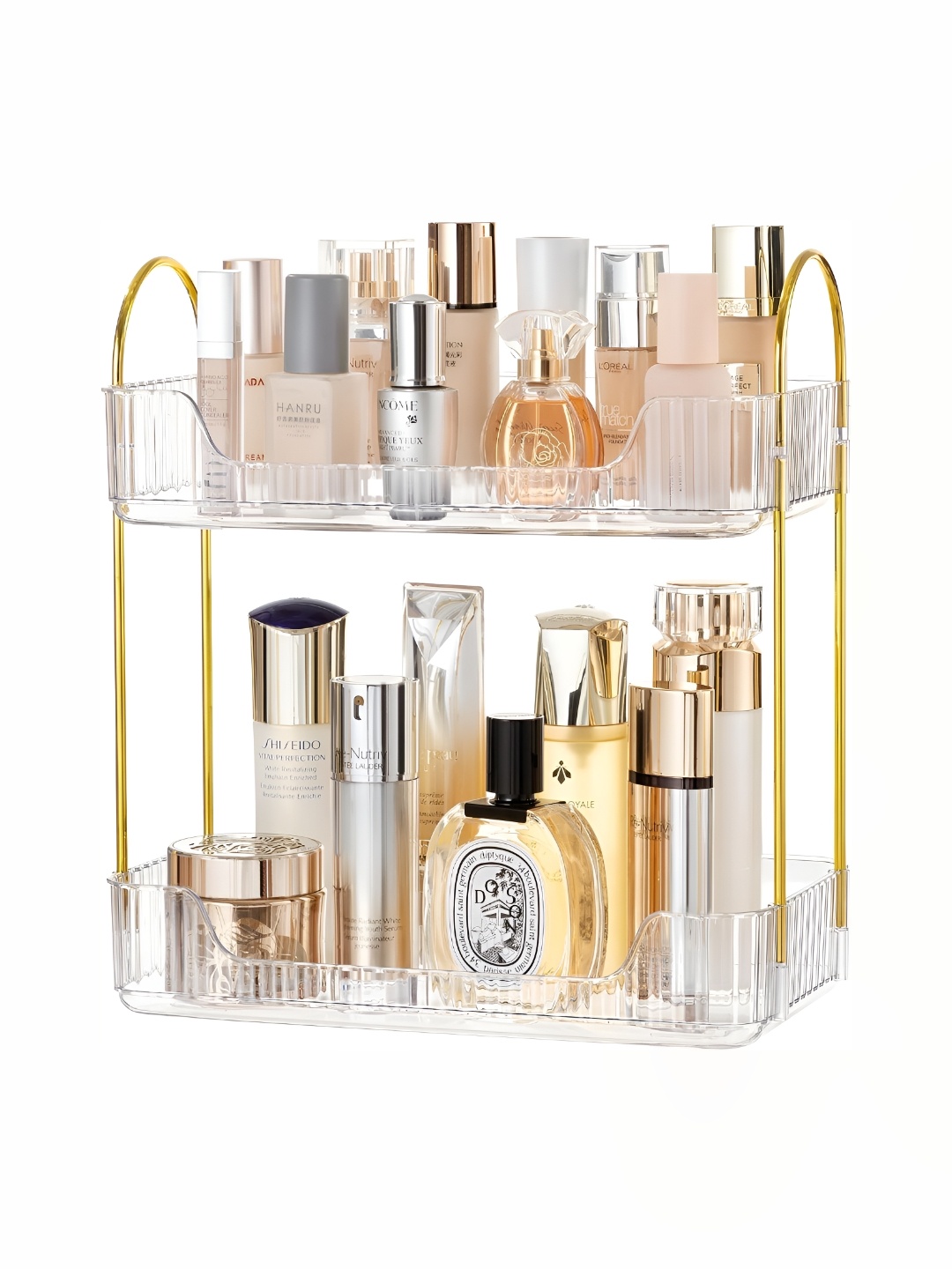 

Silver Martini Transparent 2-Tier Acrylic Crack Resistant Makeup Organiser