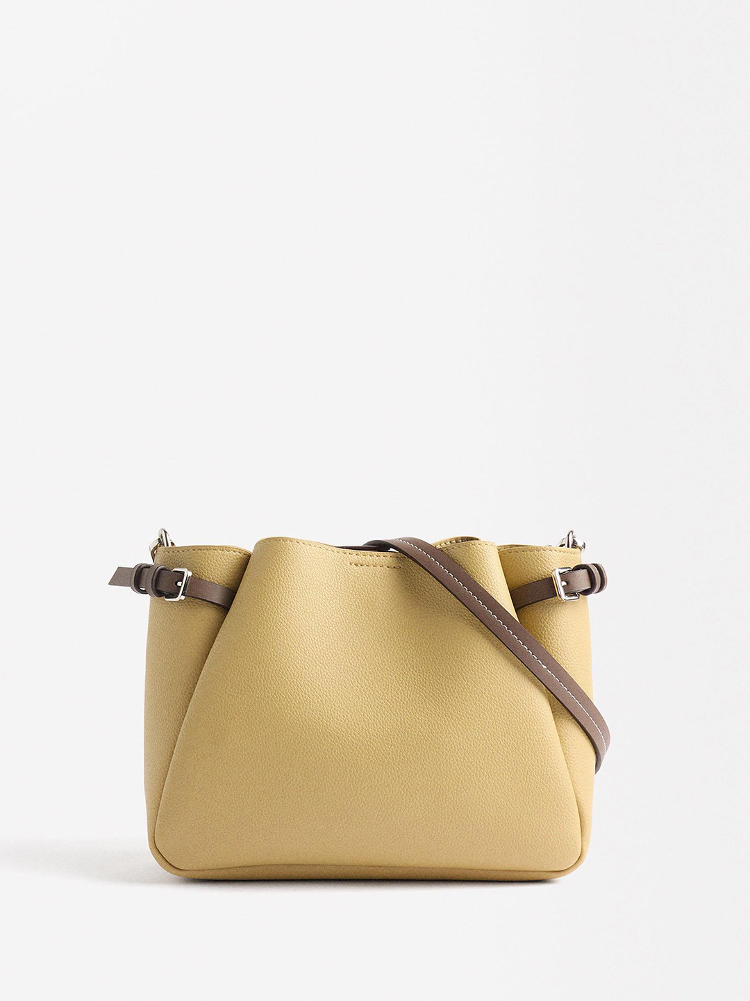 

PARFOIS Textured Structured Sling Bag, Mustard