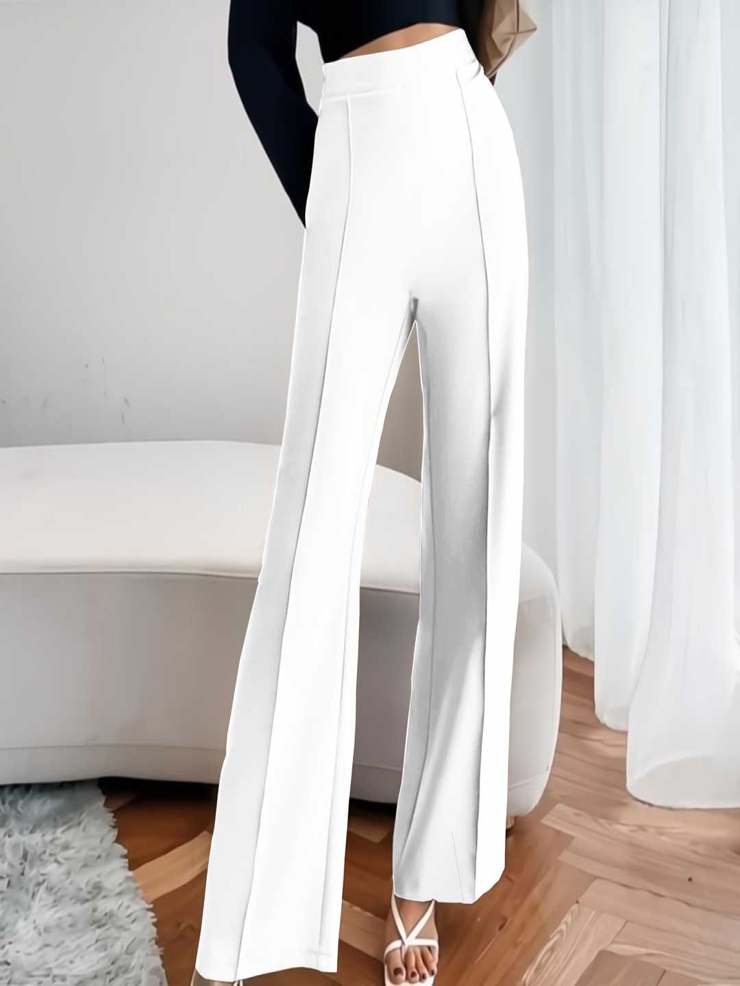 

kintu parantu Women Regular Fit Trousers, White