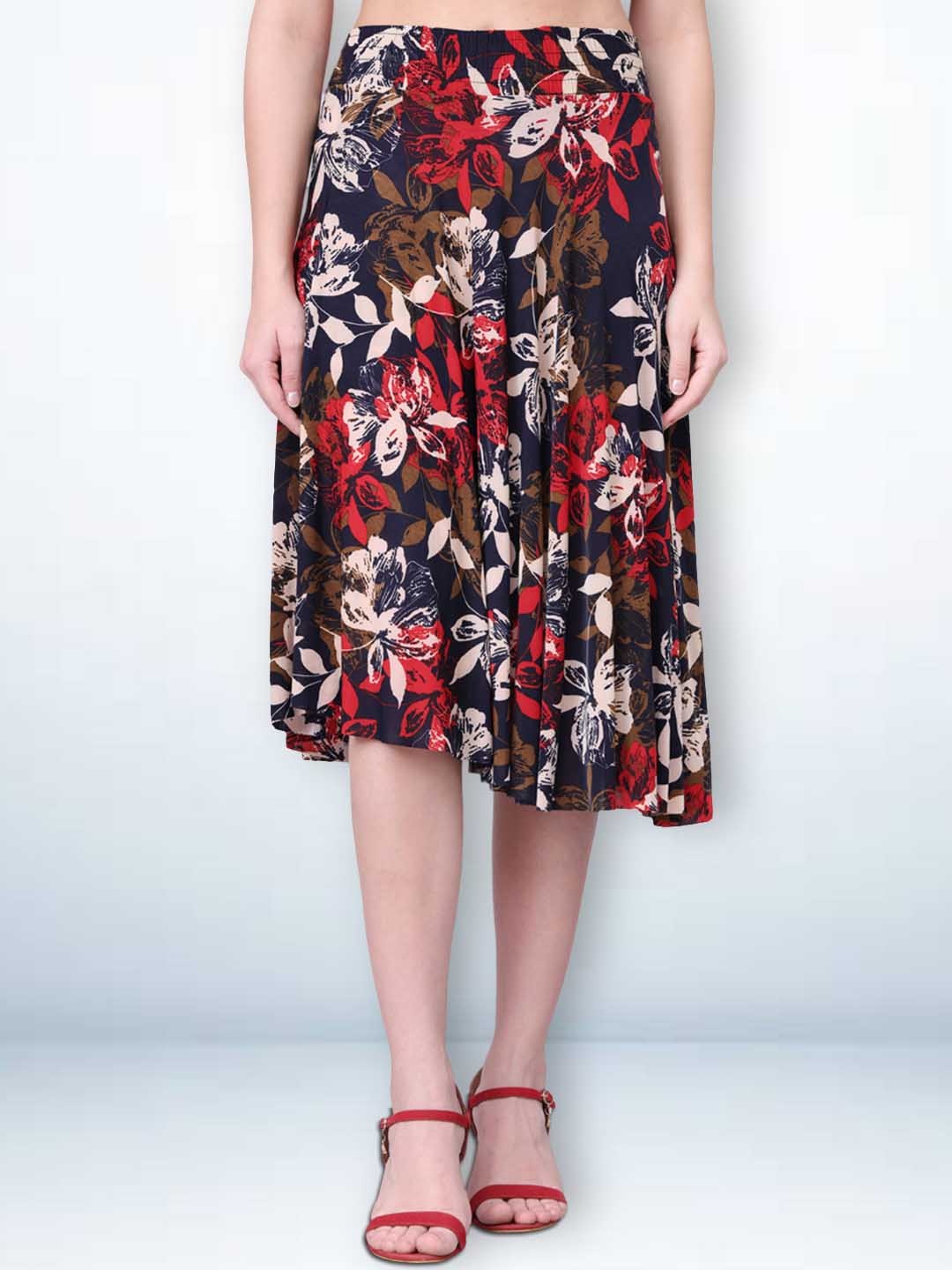 

Jinfo Floral Printed Skirt With Inner Short, Navy blue