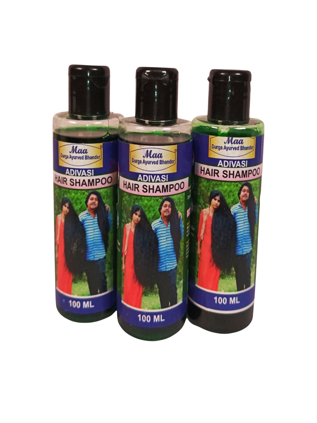 

Maadurga ayurved bhander Set Of 3 Adivasi Shampoo For Anti-dandruff - 100 ml Each, Green