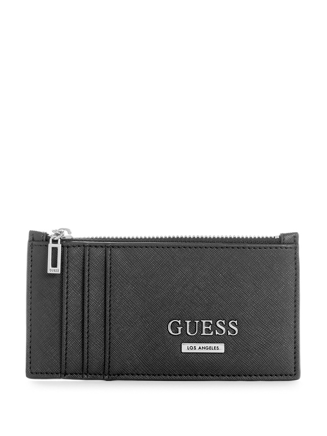 

GUESS Women Textured Card Holder, Black