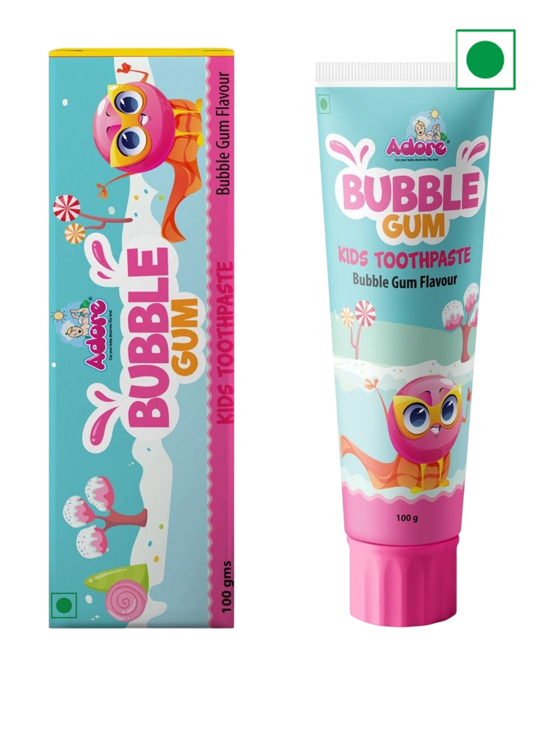 

Adore Kids Tooth Paste - Bubble Gum Flavor - 100 g, Pink