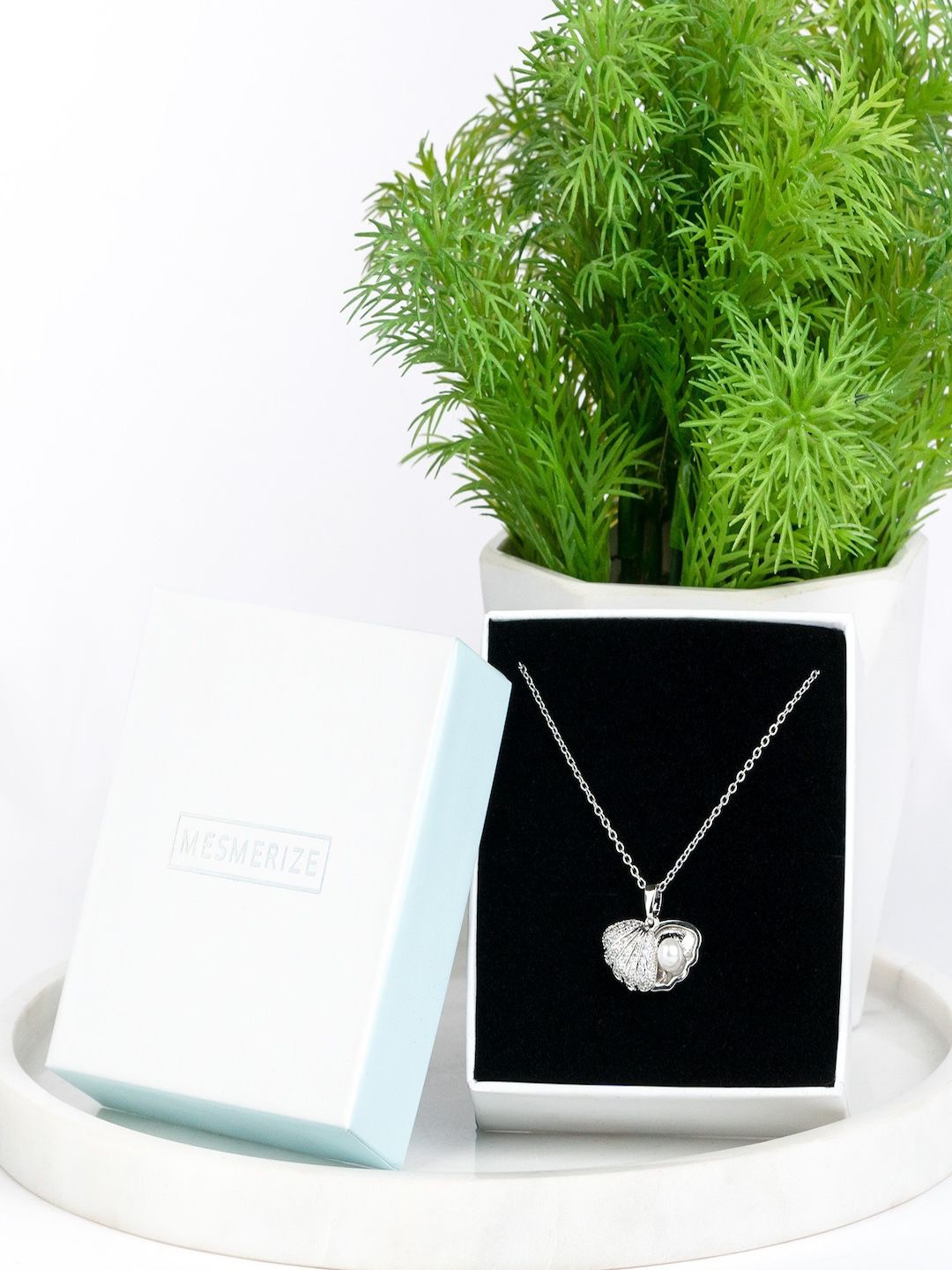 

Mesmerize Silver-Plated Pendants With Chains