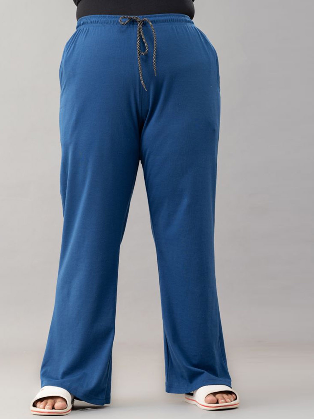 

CUPID Plus Size High-Rise Cotton Lounge Pants, Blue