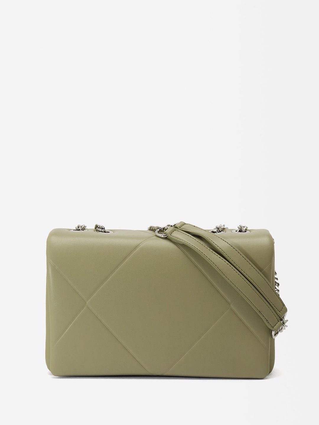 

PARFOIS Structured Quilted Shoulder Bag, Green