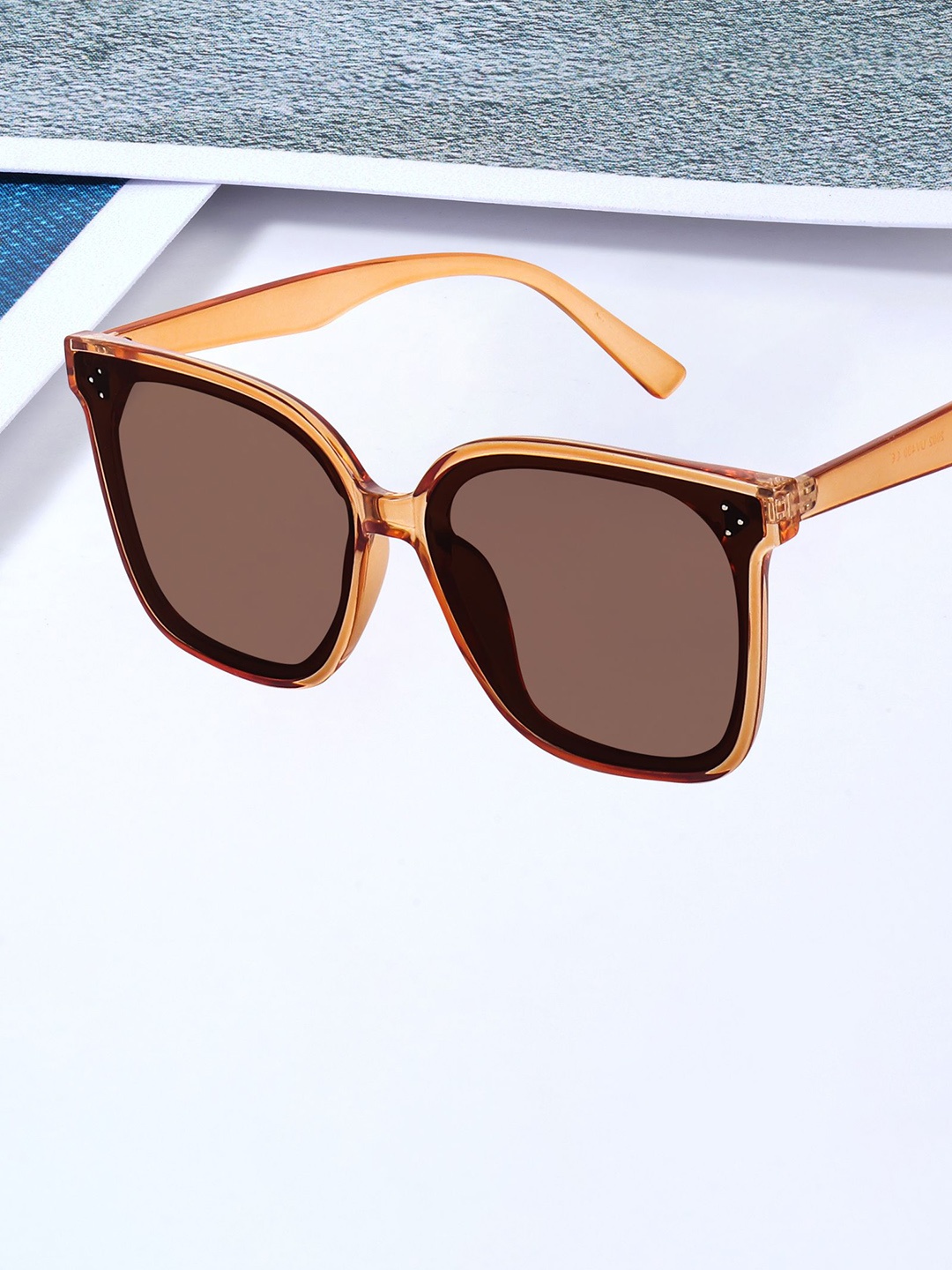 

Dervin Women Square Sunglasses with UV Protected Lens DRVN783, Brown