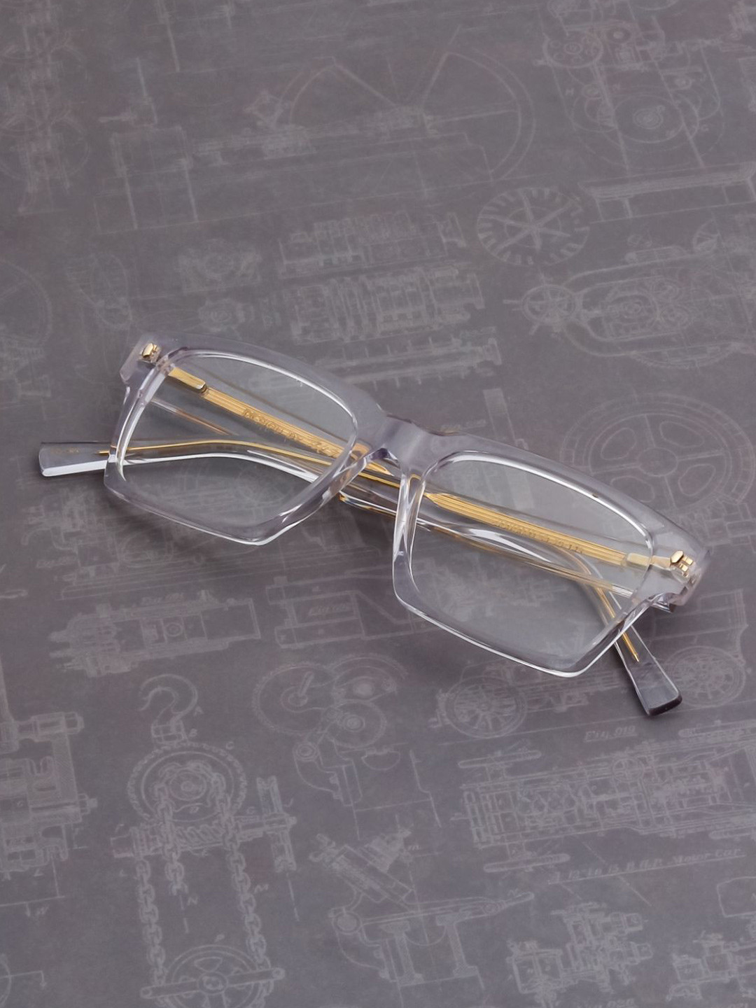 

Ted Smith Unisex Transparent Square Premium Acetate Frames