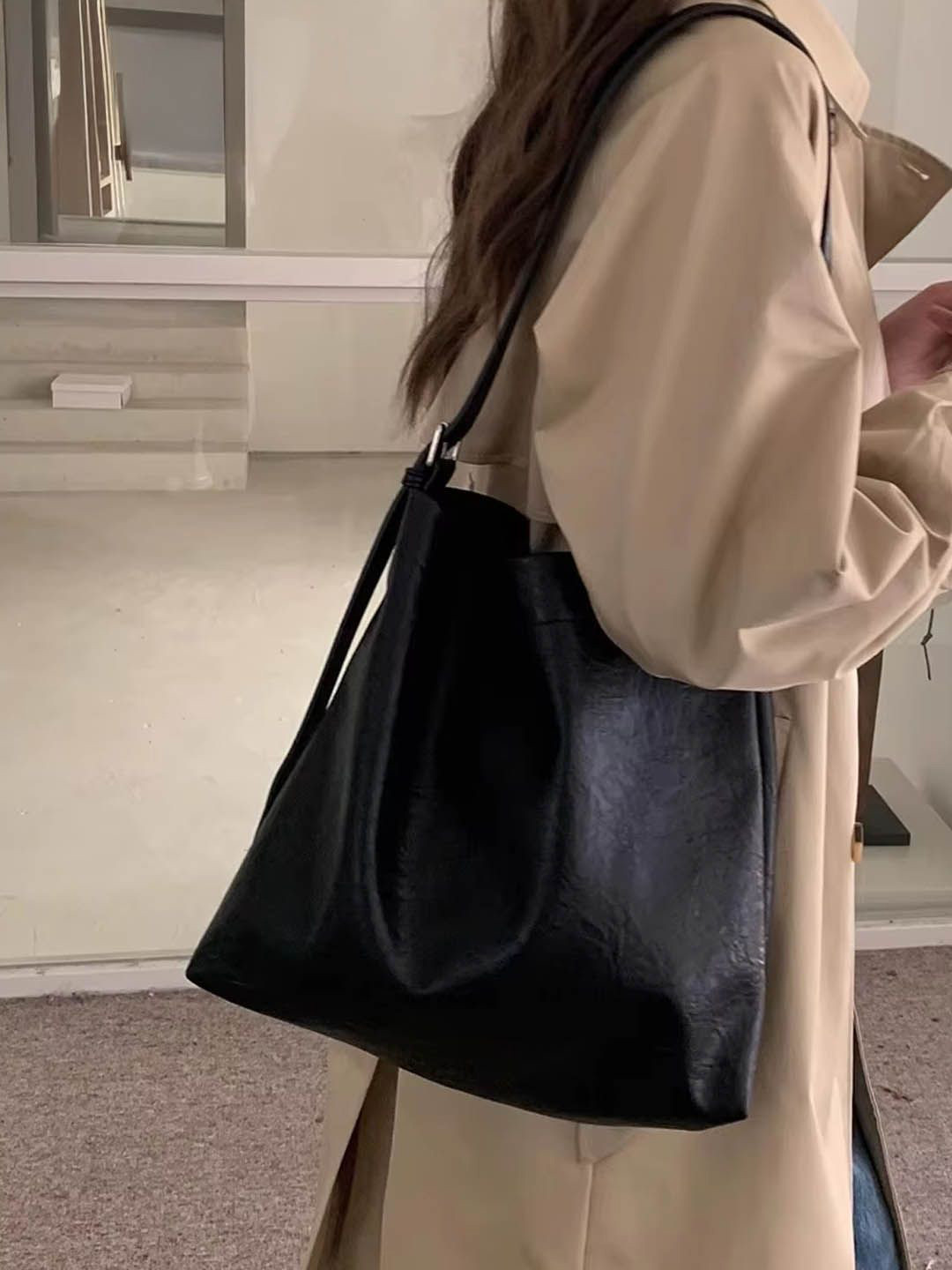 

StyleCast Structured Shoulder Bag with Cut Work, Black