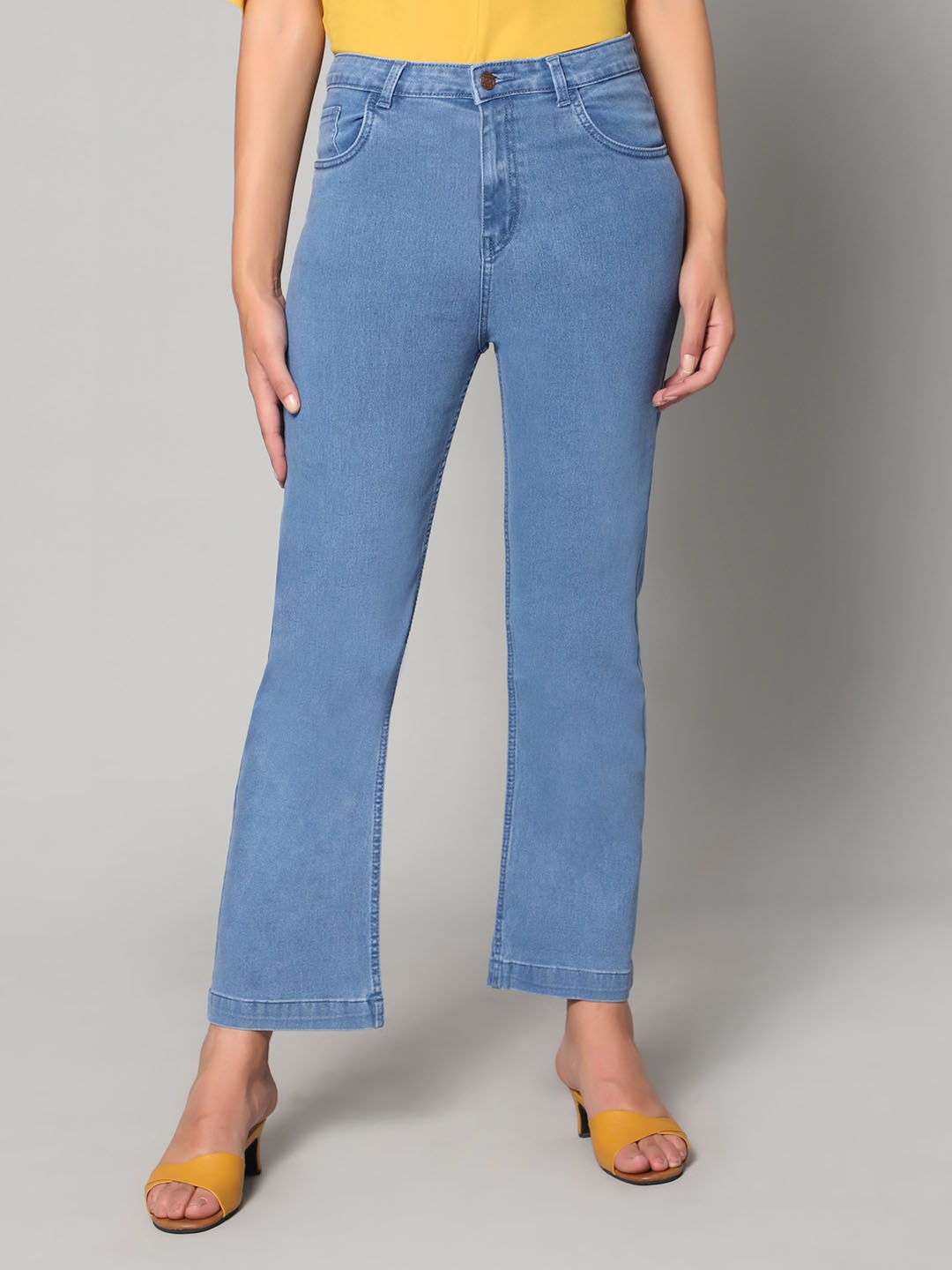 

Rea-Lize Women Bootcut High-Rise Stretchable Jeans, Blue