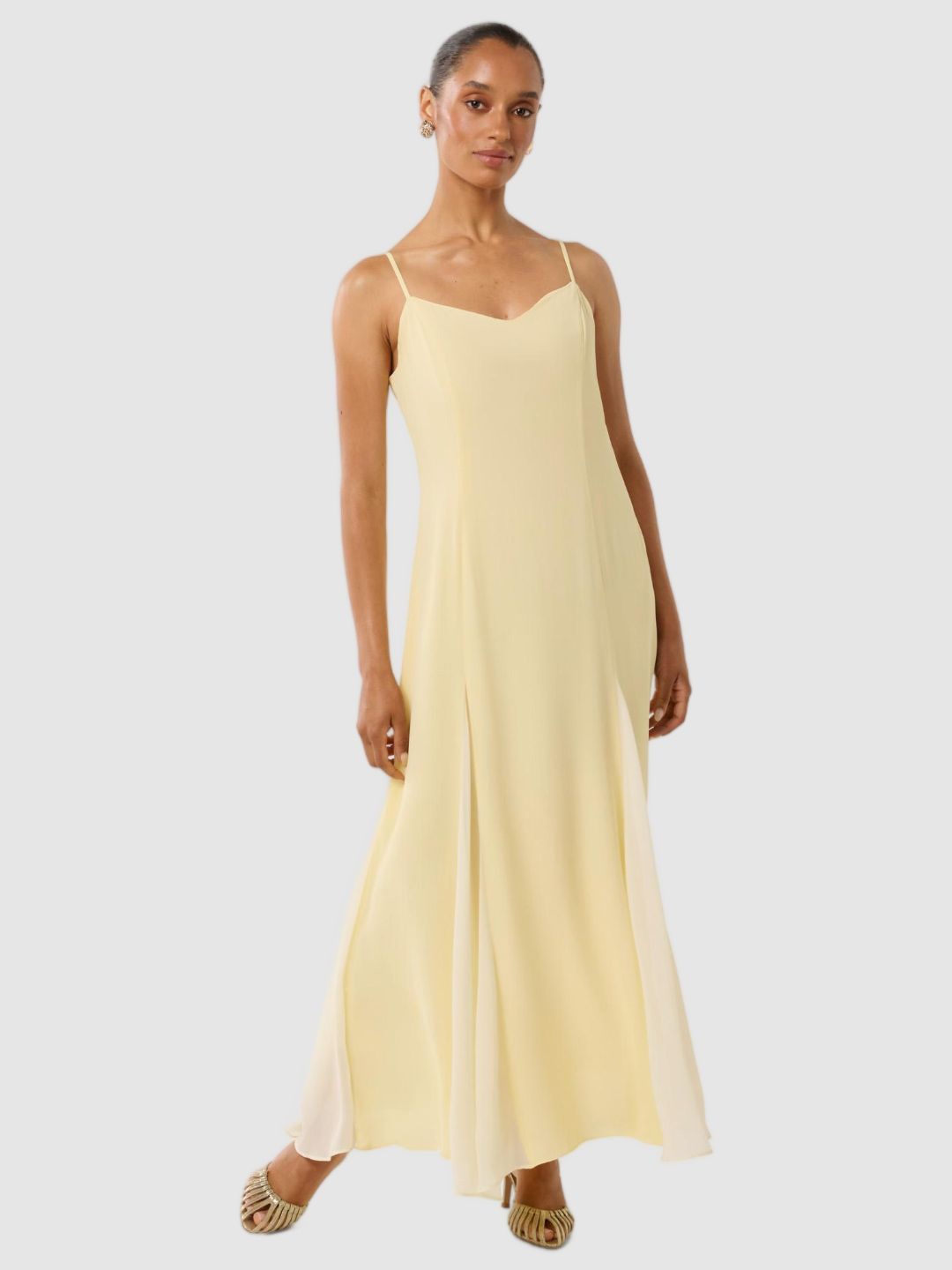 

Forever New Colourblocked Crepe Fit & Flare Maxi Dress, Yellow