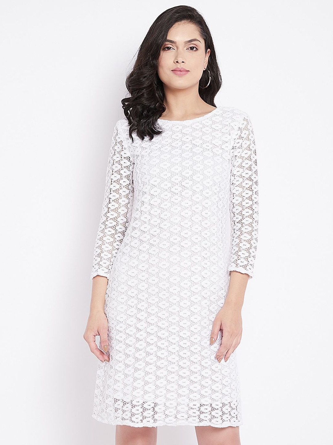 

Ruhaans Net Bodycon Dress, White