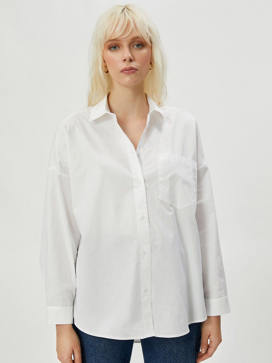 

NANCHI Women Classic Opaque Casual Shirt, White